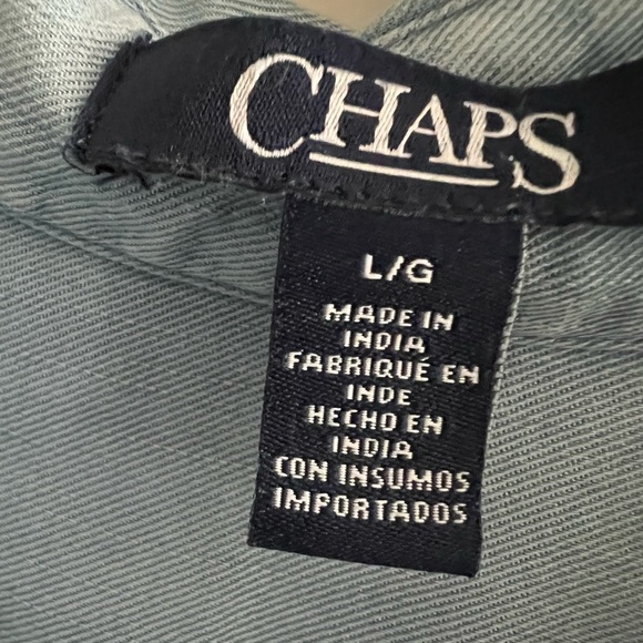 NWT Men’s Chaps light blue Button-Up long sleeve shirt size L - Picture 2 of 7